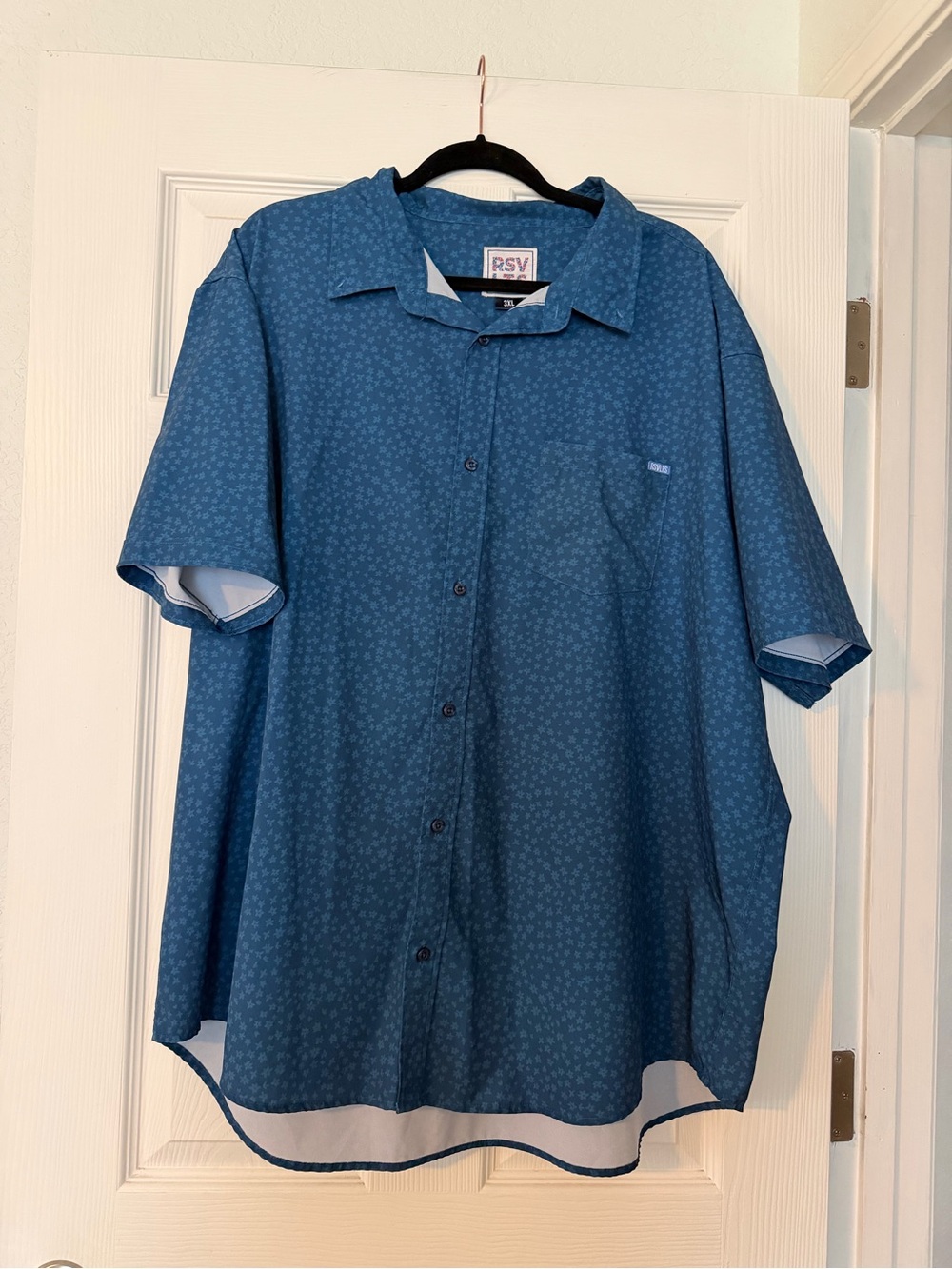 RSVLTS Men’s Teal Blue Short-Sleeve Button-Down Shirt